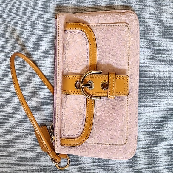 Coach Lavendar and Natural Leather Wrist Purse - Picture 1 of 5